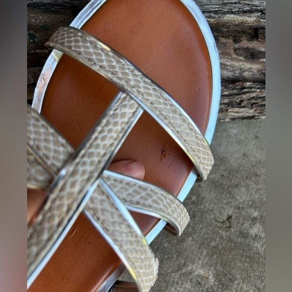 Gianni Bini strappy silver & tan sandals Sz-7.5M. C main image 5